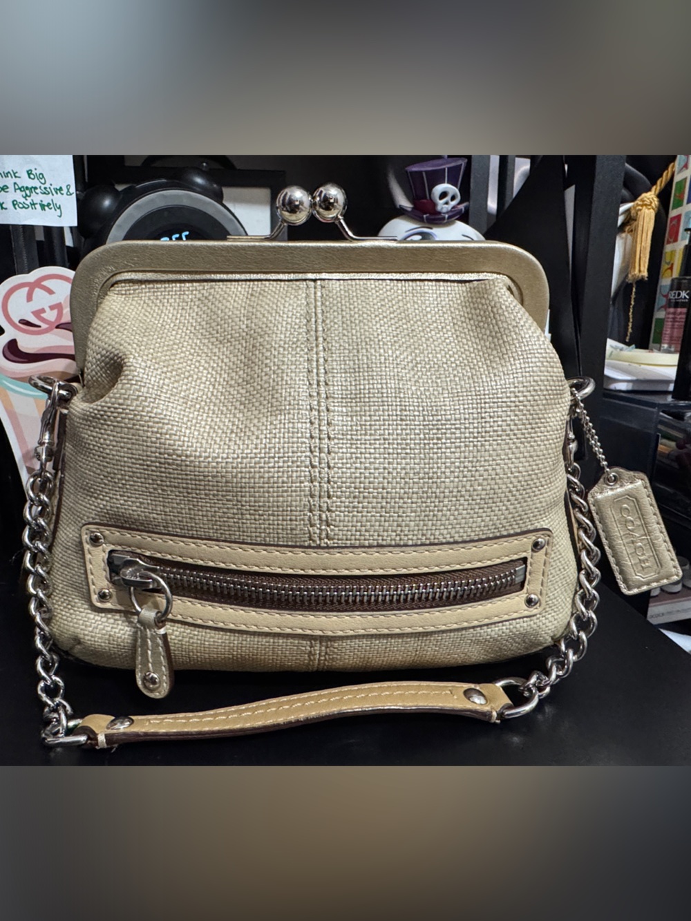 Coach Bonnie kisslock flap over bag